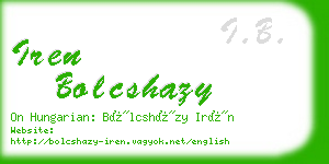 iren bolcshazy business card